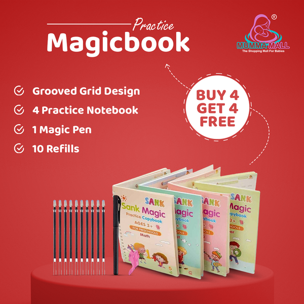 ✨Magic Practice Book || Buy 1 Set & Get 1 Set FREE ( 8 Book + 20 Refill+2 Pen+2 Grip ) + FREE Learning 2000+ pages PDF worksheet for kids