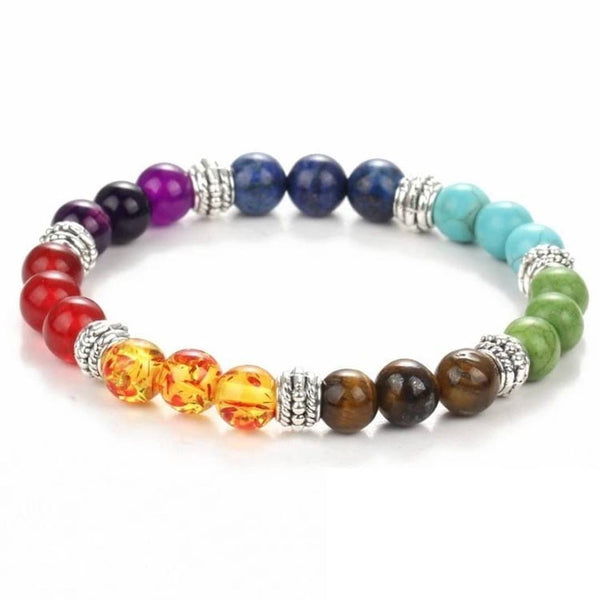 7 Chakra Healing Crystals Bracelet - silver edition