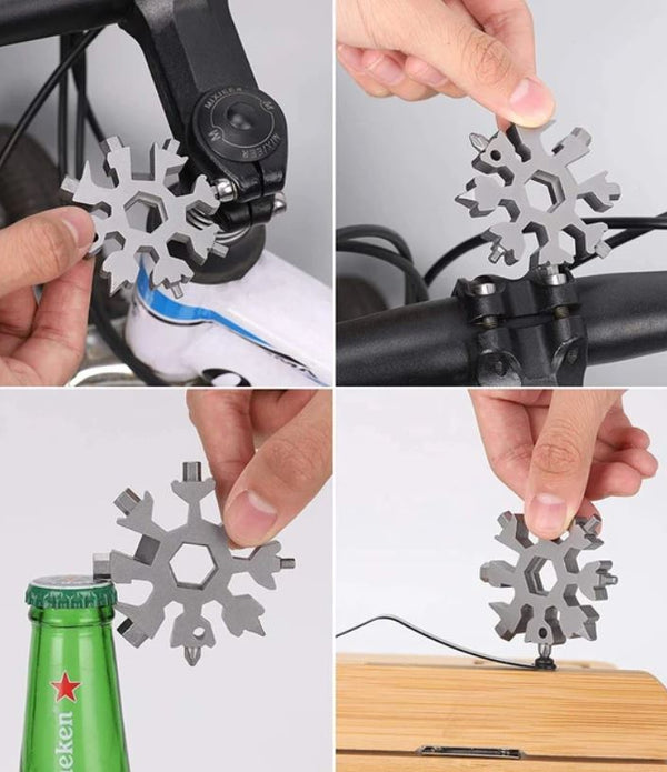 18 in 1 Multi-Purpose Snowflake Shaped Stainless Steel Screwdriver Tool