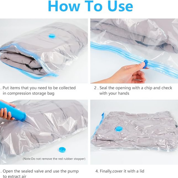 ✨Space Saving Storage Vacuum Bags (Pack of 5 & 1 hand Pump)