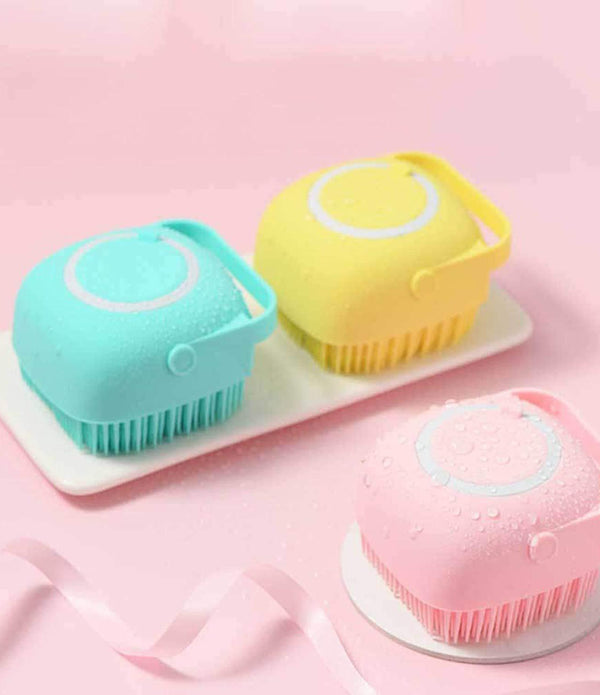 Soft Silicone Body Scrubber Bath Brushes With Hooks (Pack of 1)