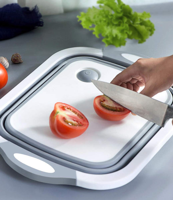 Collapsible Cutting Board with Dish Tub Basket