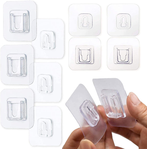 Double-Sided Adhesive Wall Hooks, Waterproof and Oilproof Reusable Seamless Hooks