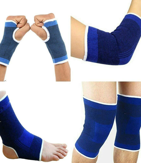 Set of Ankle, Palm, Knee, Elbow Support, Gym Support Bands (Set of 8)