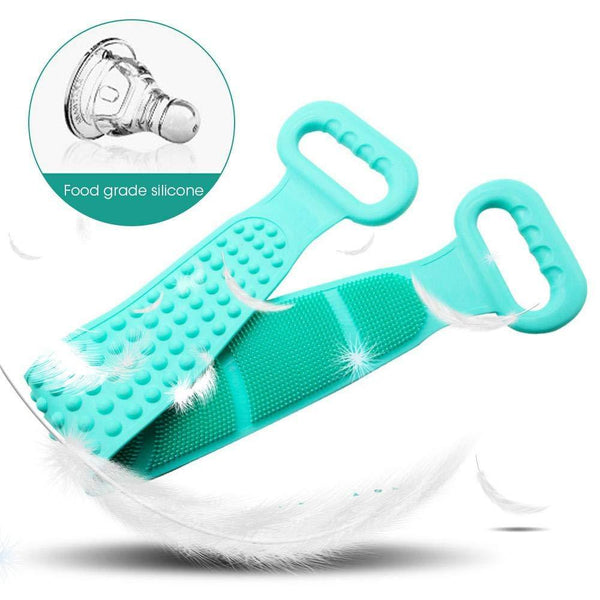 Silicone Bath Body Brush, 70cm Length Exfoliating Silicone Body Back Scrubber Belt for Men Women