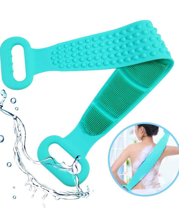 Silicone Bath Body Brush, 70cm Length Exfoliating Silicone Body Back Scrubber Belt for Men Women