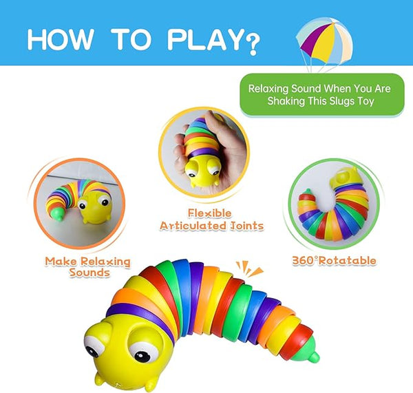 🌟Flexible Finger Slug Toy || Perfect For Stress Relief💯(1 Pcs)