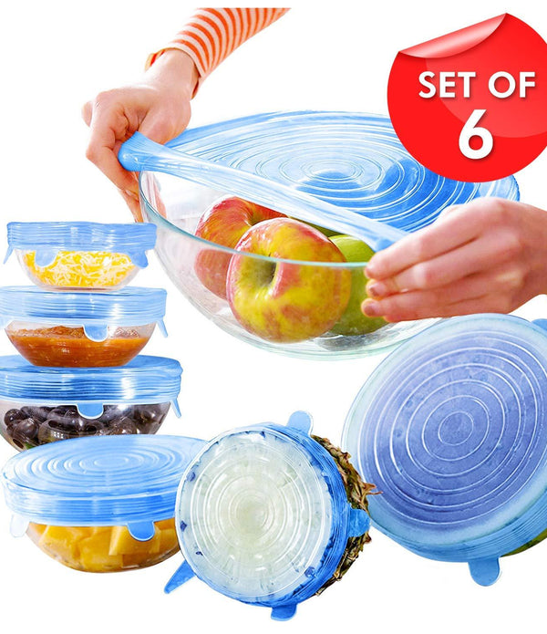 Stretchable Silicone Lid Set for containers (Set of 6)