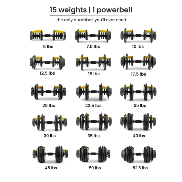 Adjustable Powerbells Multi Weight Dumbbells