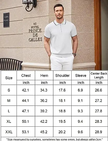 High Quality Men Polo T-shirt Slim Fit Front 1/4 Zip Golf Sportswear Golf Polo 100% Cotton Fabric Custom Design