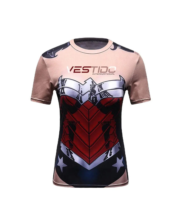 Creative Women 3d Print T Shirt Long & Short Sleeves Compression Sport Wear with your Custom Logo