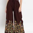 Floral Print Rayon Palazzo Pants Stitching Palazzo For Women Casual Wear Palazzo