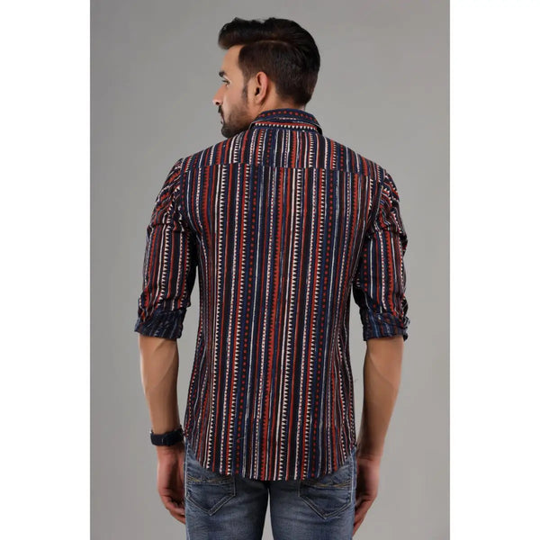 Beautiful Block Printed Cotton Casual Shirt For Men Wear Clothing, Floral Printed Autumn, Winter Wear Clothing For Men