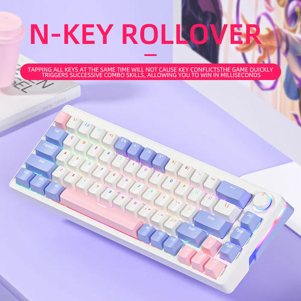 ZIFRIEND ZA68 Custom 60 percent Keyboard mechanical Hot Swap RGB Backlit Wireless teclado mecanic Gaming Mechanical