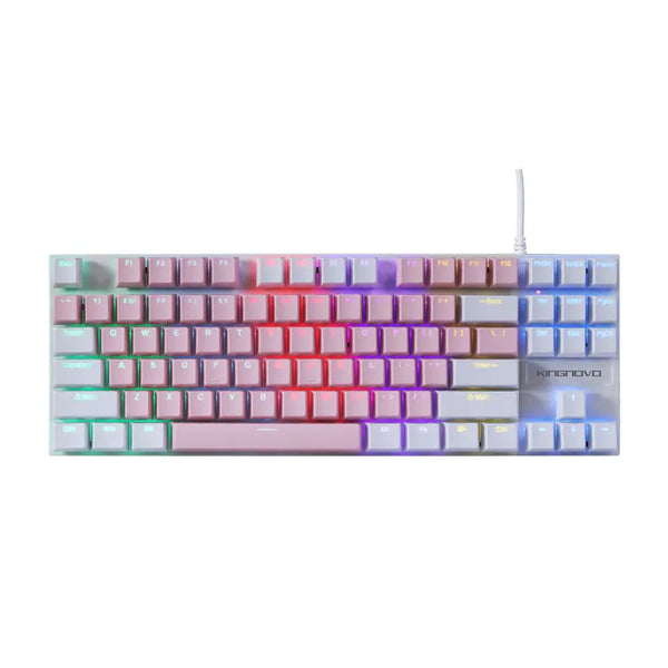 2022 Mechanical Double Color Keyboard 87 Keys Double Injection Keycap Wired with Metal Panel for Laptop PC