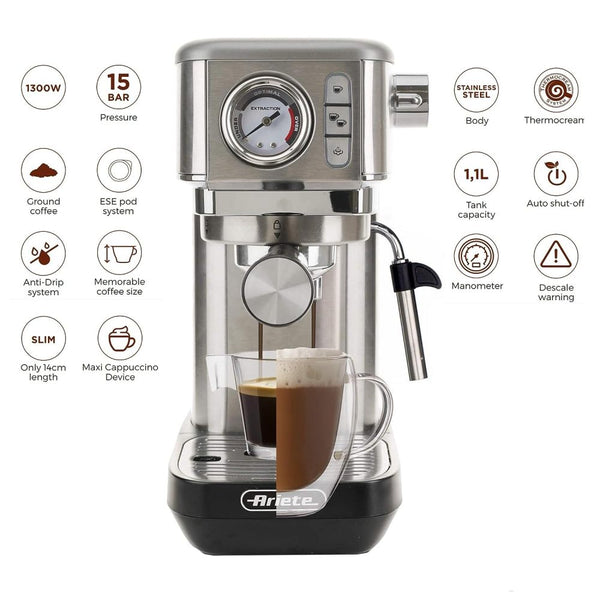 Ariete Moderna Espresso Coffee Machine Slim 1381