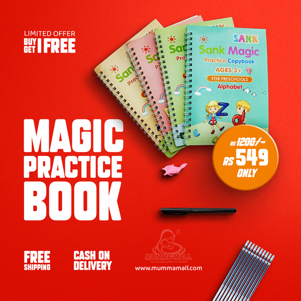 ✨Magic Practice Book || Buy 1 Set & Get 1 Set FREE ( 8 Book + 20 Refill+2 Pen+2 Grip ) + FREE Learning 2000+ pages PDF worksheet for kids