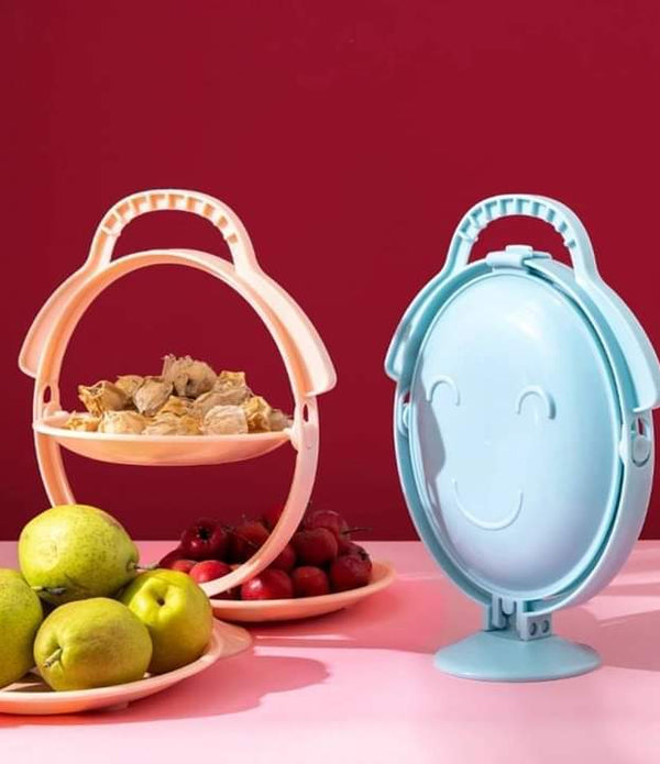 3 Plate Foldable Plastic Fruit, Vegetable ,Candy Basket Holder