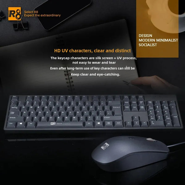 Factory Professional Durable Wired Keyboard And Mouse Combo Ergonomic Design Mouse Set For Office Teclado y Mouse