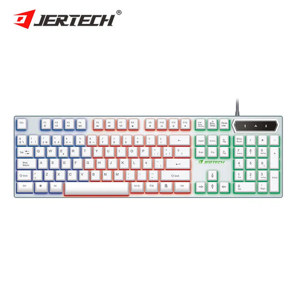 JERTECH K348 Brand Custom Keyboards OEM RGB Light Portable Full Size Arabic Office Gaming Wired Rainbow LED