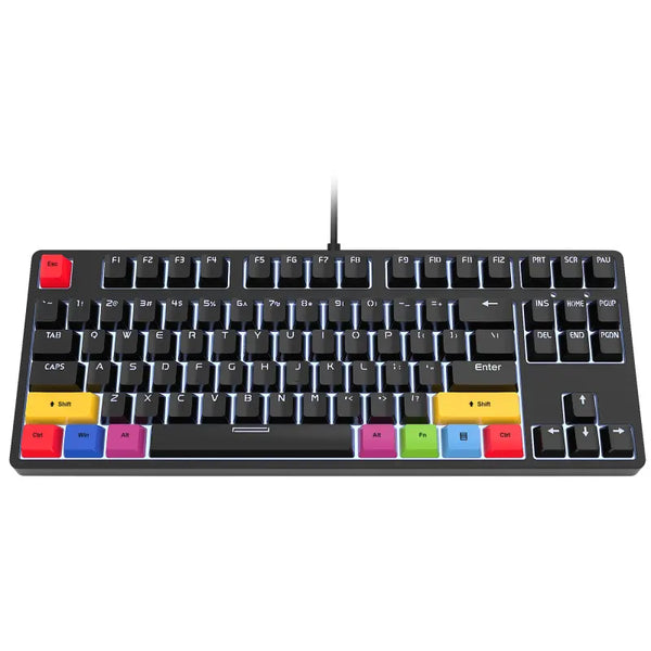 Mechanical Gaming Keyboard Red Switch Hot Swap 87Keys Gaming Type C USB Wired White Backlight Silent Computer