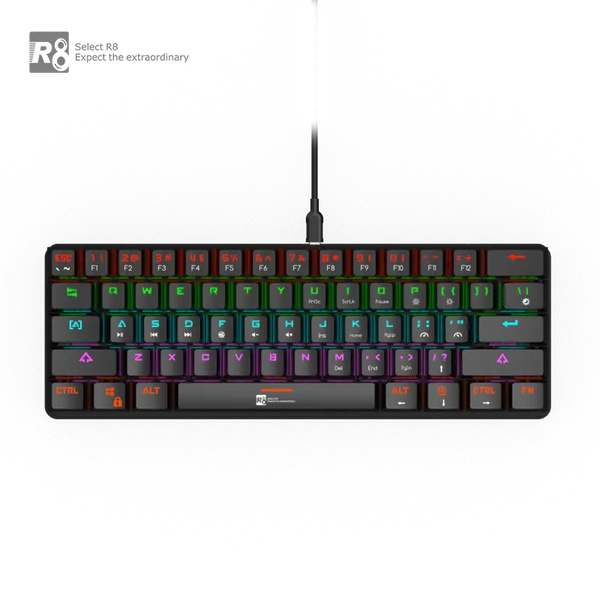 Custom 61 Keys Wired Mechanical Keyboard With Type-c Interface USB RGB Computer Mechanical Switch Backlit Gaming