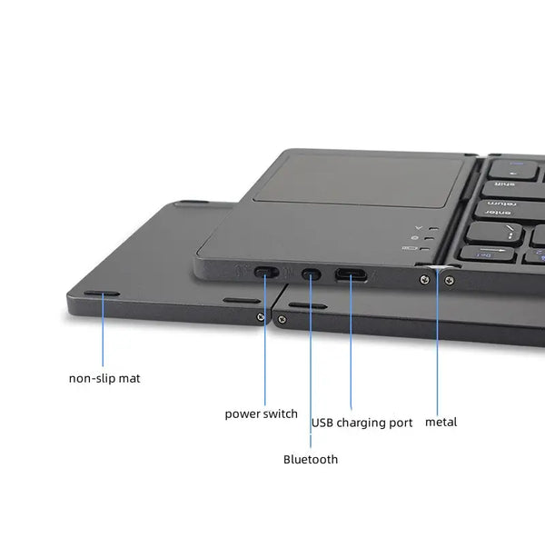 Factory new wireless mini foldable Bluetooth keyboard touchpad supports iOS Android system foldable portable