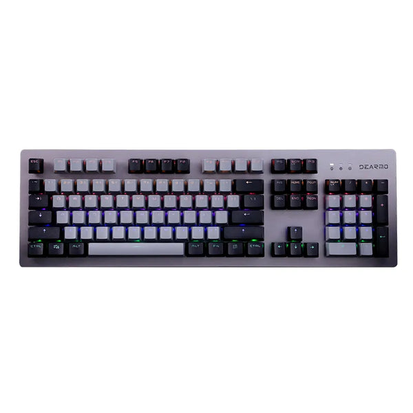 Dearmo F1 OEM RGB Backlit Wired Mechanical Keyboard Waterproof Dustproof Aluminum Alloy Gaming