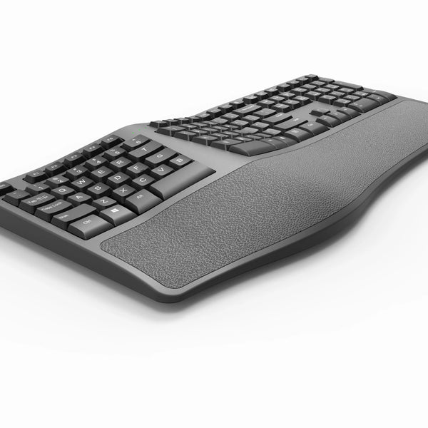 True high performance Ergonomic Keyboard Wireless Rechargeable 2.4G Ergonomic with Wrist Rest Cushion for Chrome/PC