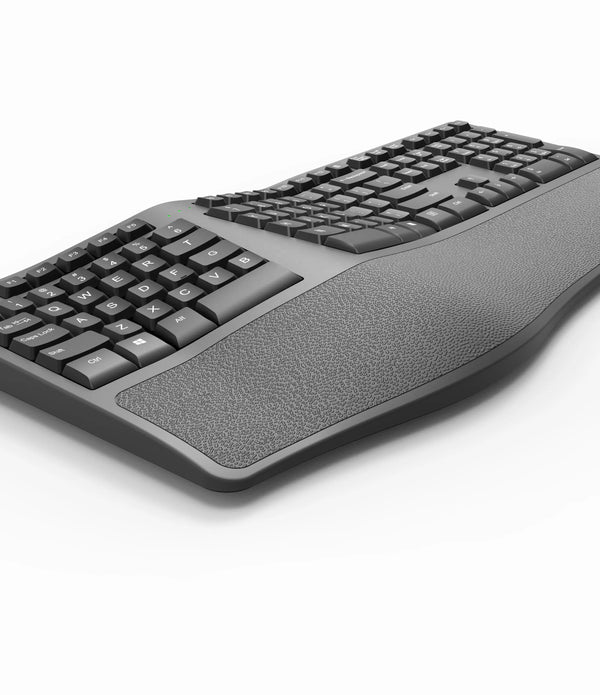 True high performance Ergonomic Keyboard Wireless Rechargeable 2.4G Ergonomic with Wrist Rest Cushion for Chrome/PC