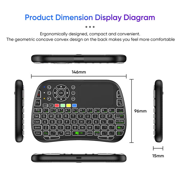 M9 air mouse remote wireless wireless keyboard and mouse combo 2.4G BT Physical keypad with Touchpad for steam deck mini PC