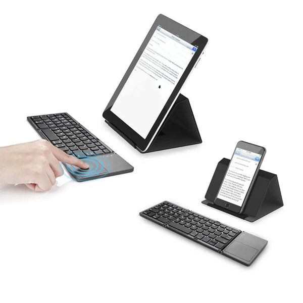 B033 Mini Folding keyboard with Touchpad Wireless BT For ipad Phone Tablet Portable