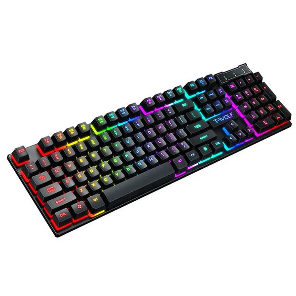 USB Wired Gaming Glow Keyboard 104 Keys Mechanical Suspended LED Backlit Rainbow Gaming for PC Computer Laptop