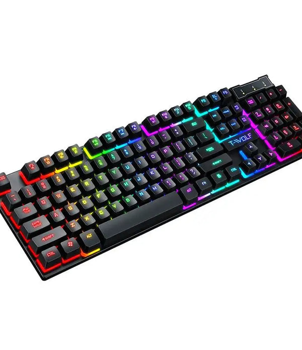 USB Wired Gaming Glow Keyboard 104 Keys Mechanical Suspended LED Backlit Rainbow Gaming for PC Computer Laptop