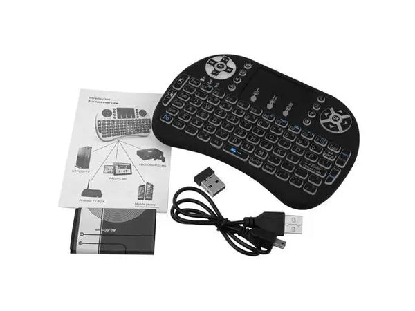 2021 i8 Mini Wireless Keyboard 7color backlit 2.4ghz Stick 3 colors Air Mouse with Touch Pad Remote Control Android TV