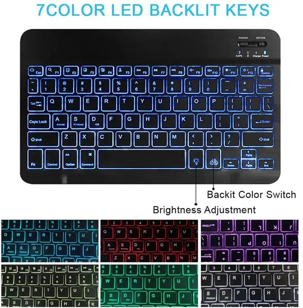 2024 new Thin Smart Lighting Backlit 78 Keys Mini Wireless 10 in RGB Gaming Wireless