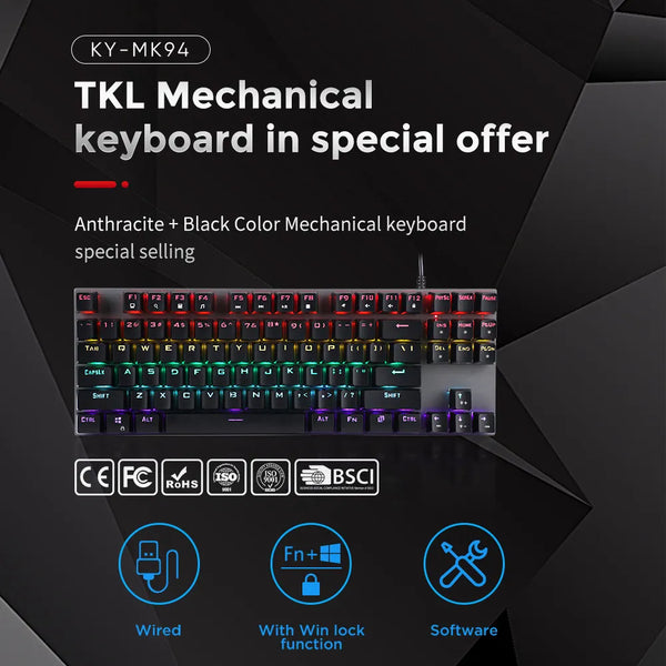 Keyceo Second IDM project The most competitive Compact design TKL mechanical Ergonomic Design gaming