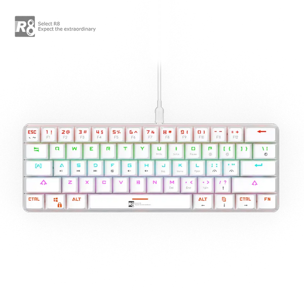 Custom 61 Keys Wired Mechanical Keyboard With Type-c Interface USB RGB Computer Mechanical Switch Backlit Gaming