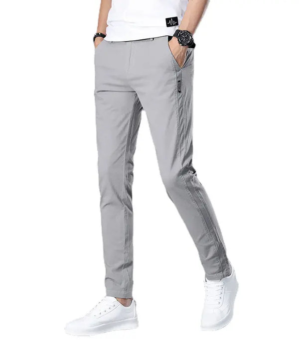 Custom Logo Casual Formal Luxury Trousers Cotton Plaid Slim Fit Side Pocket Zipper Work Cargo For Men