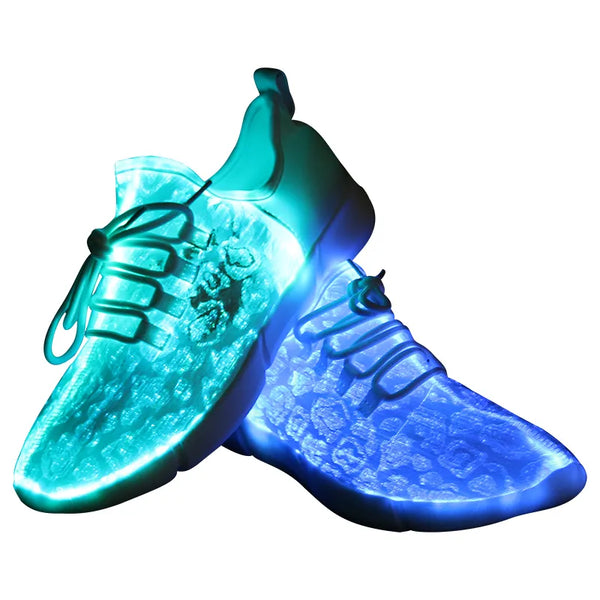 LED glowing optic fiber shoes sport sneakers running popular for party/ scooter/concert