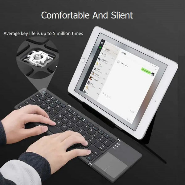 Wireless Mini Portable Triple Folding Foldable Keyboard for Windows Android iOS Tablet PC Smart Phone