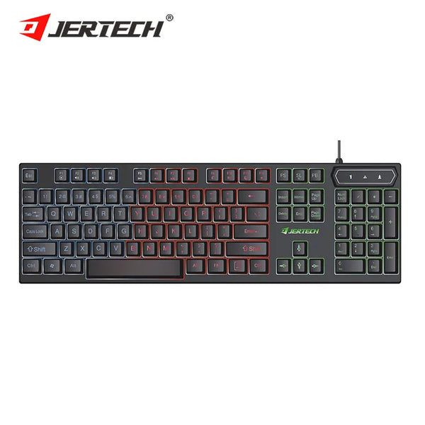 JERTECH K348 Brand Custom Keyboards OEM RGB Light Portable Full Size Arabic Office Gaming Wired Rainbow LED