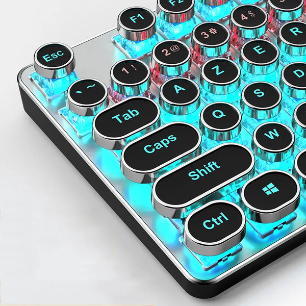 Waterproof 104Keys keyboard rgb backlight wired multimedia knob cyan axis gaming mechanical