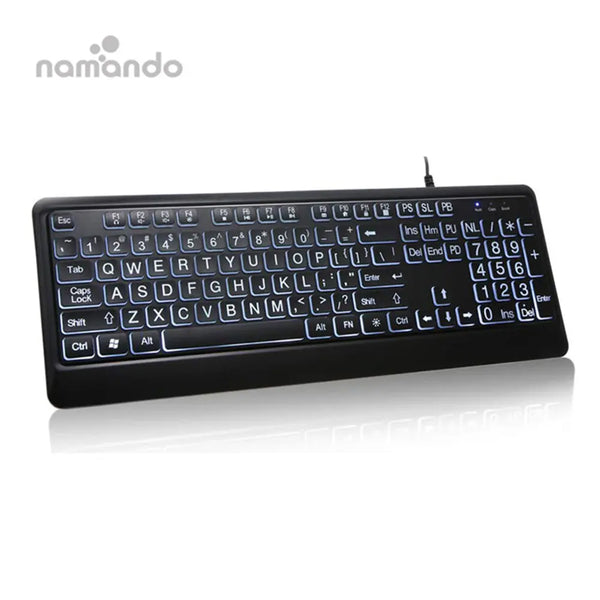 Large Print Keyboard Wired USB Computer Keyboard with Oversized Print Letters for Visually Impaired Low Vision Individuals