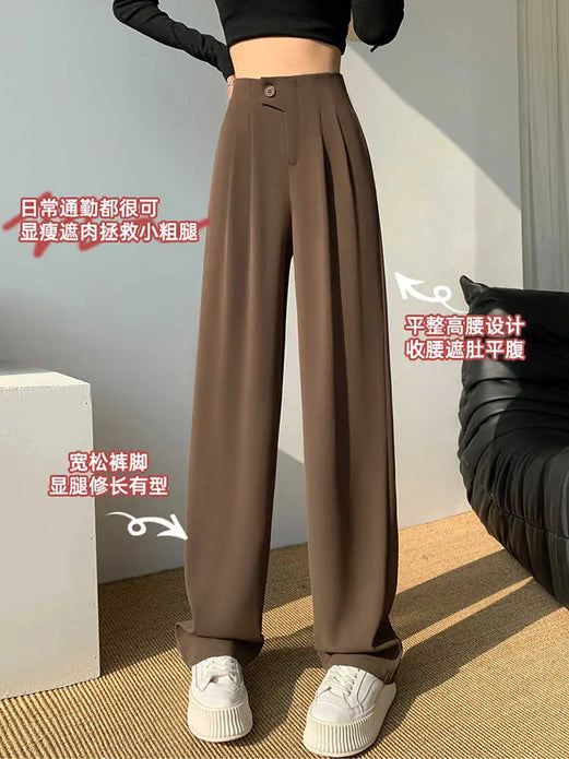 Suit Pants Women's Spring and Autumn 2023 New style High Waist Loose and Slim women's trousers