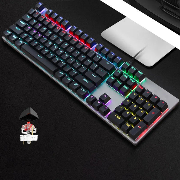 Hot Sale Wired 104 Keys Ergonomic Mechanical Suspended Keycap Portable Gaming