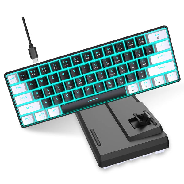 OEM Ultra Compact Mini RGB Single Backlit Mechanical 60% Wired Gaming Waterproof Small Compact 61 Key