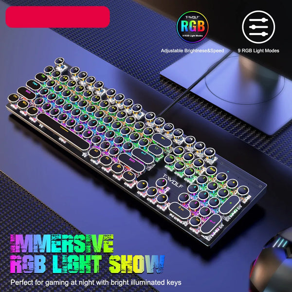 Gaming Keyboard Mouse Mechanical Feeling RGB LED Backlit Gamer USB Wired Computer Game For PC Laptop