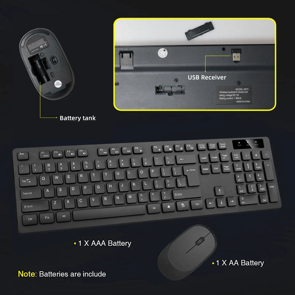 Factory price wireless keyboard and mouse set Desktop home computer laptop office games professional and mouse set