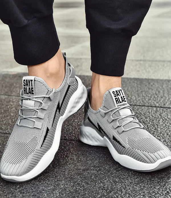 China Manufacturer Running Shoes Men Breathable Knit Upper Custom Logo Men Sneaker Gym Walking Men